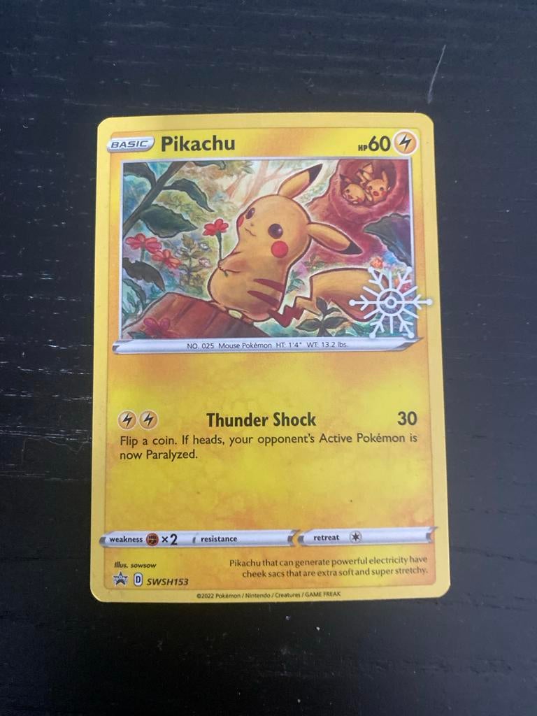 Pikachu SWSH153 Pokémon Kaart - Zo goed als nieuw, Ophalen, Zo goed als nieuw, Losse kaart