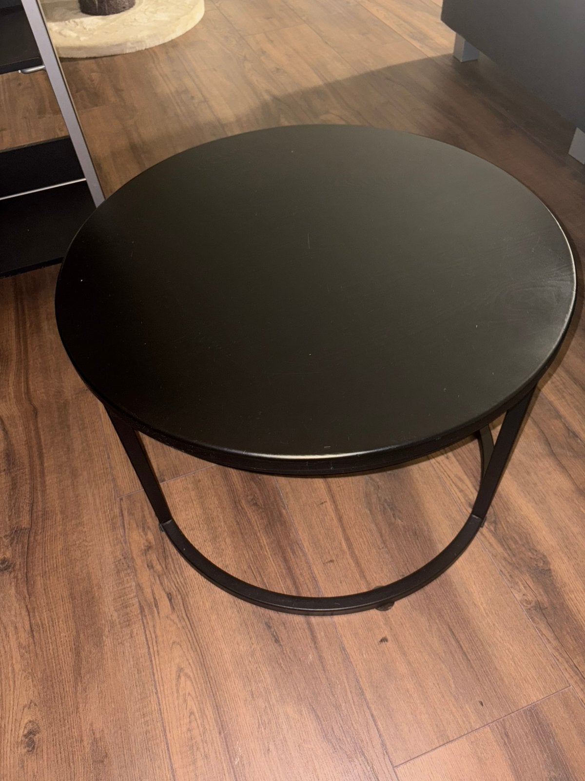 Salontafel 58cm zwart mango hout, Ophalen, Zo goed als nieuw, Rond, 50 tot 100 cm