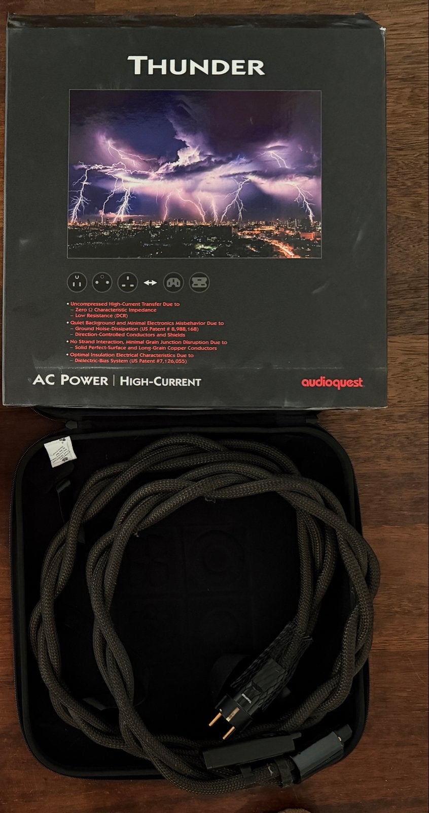 AudioQuest Thunder AC Power High-Current Kabel 2m, Ophalen, Zo goed als nieuw, 2 tot 5 meter, Overige kabels