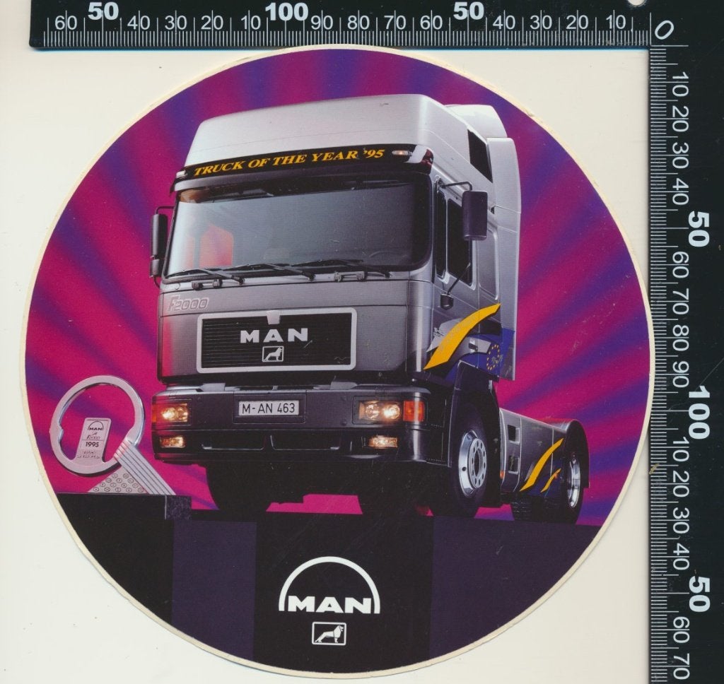 Sticker: MAN - F2000 - Truck of the Year 1995, Verzenden, Zo goed als nieuw, Bedrijf of Vereniging