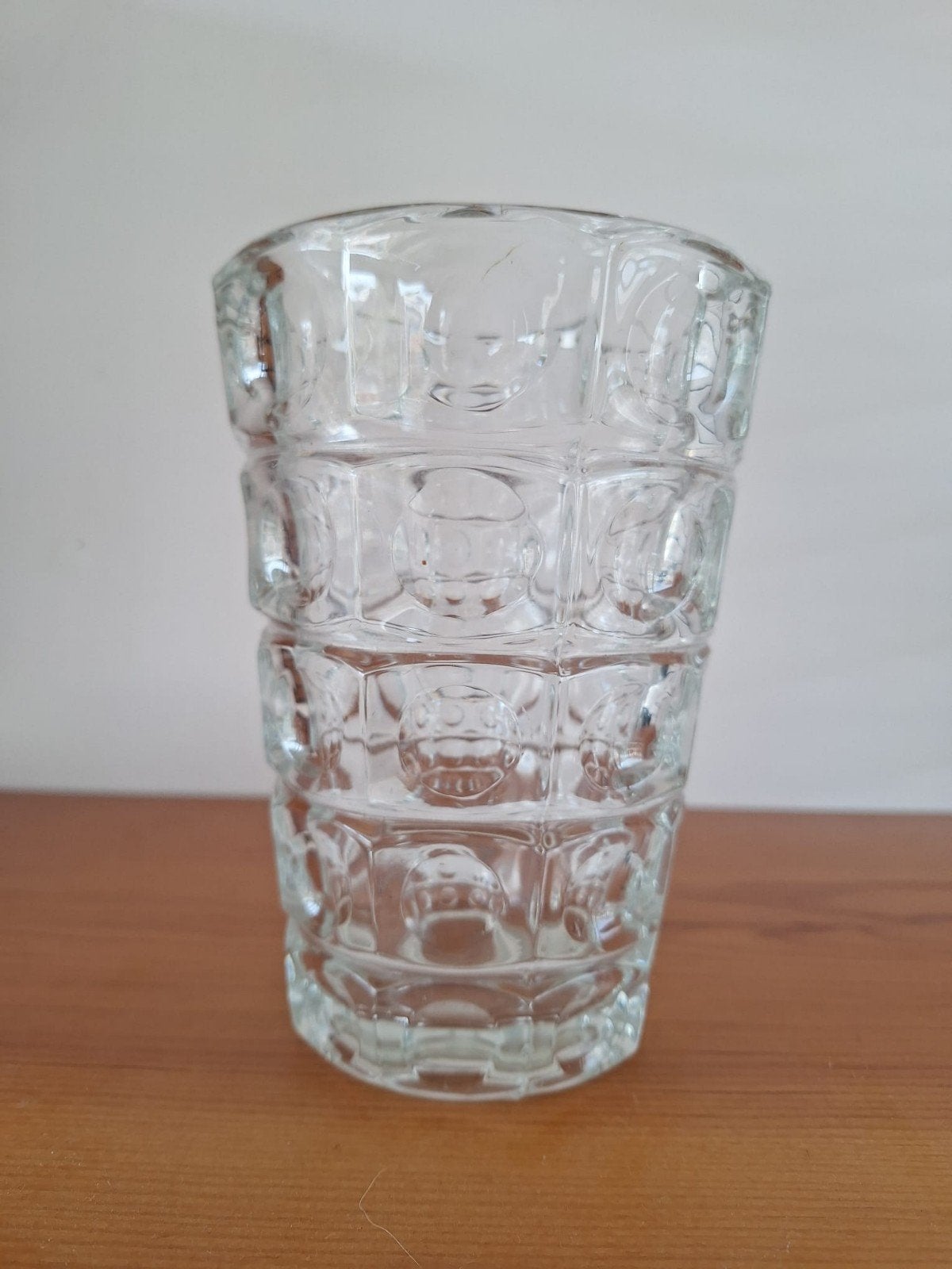 Vintage kristallen vaas Hermanova Hut, Huis en Inrichting, Woonaccessoires | Vazen, Met patroon/structuur, Transparant, Ophalen of Verzenden