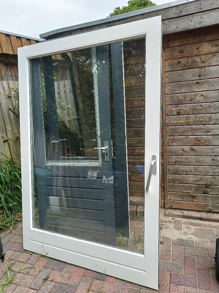 Schuifpui, Gebruikt, Inclusief glas, Hout, Ophalen