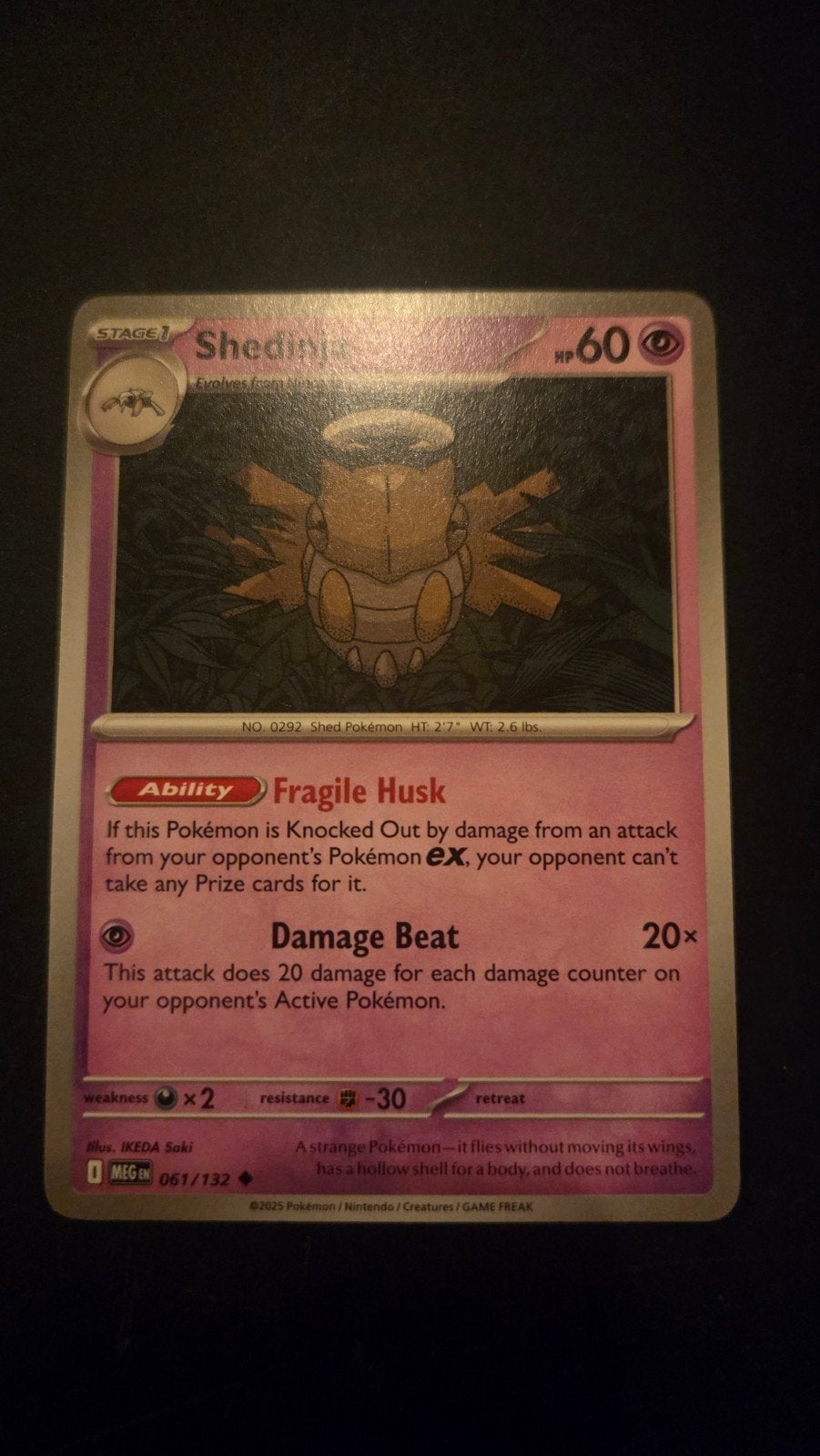 Shedinja 061/132 Mega Evolution Pokémon kaart, Ophalen of Verzenden, Zo goed als nieuw, Losse kaart
