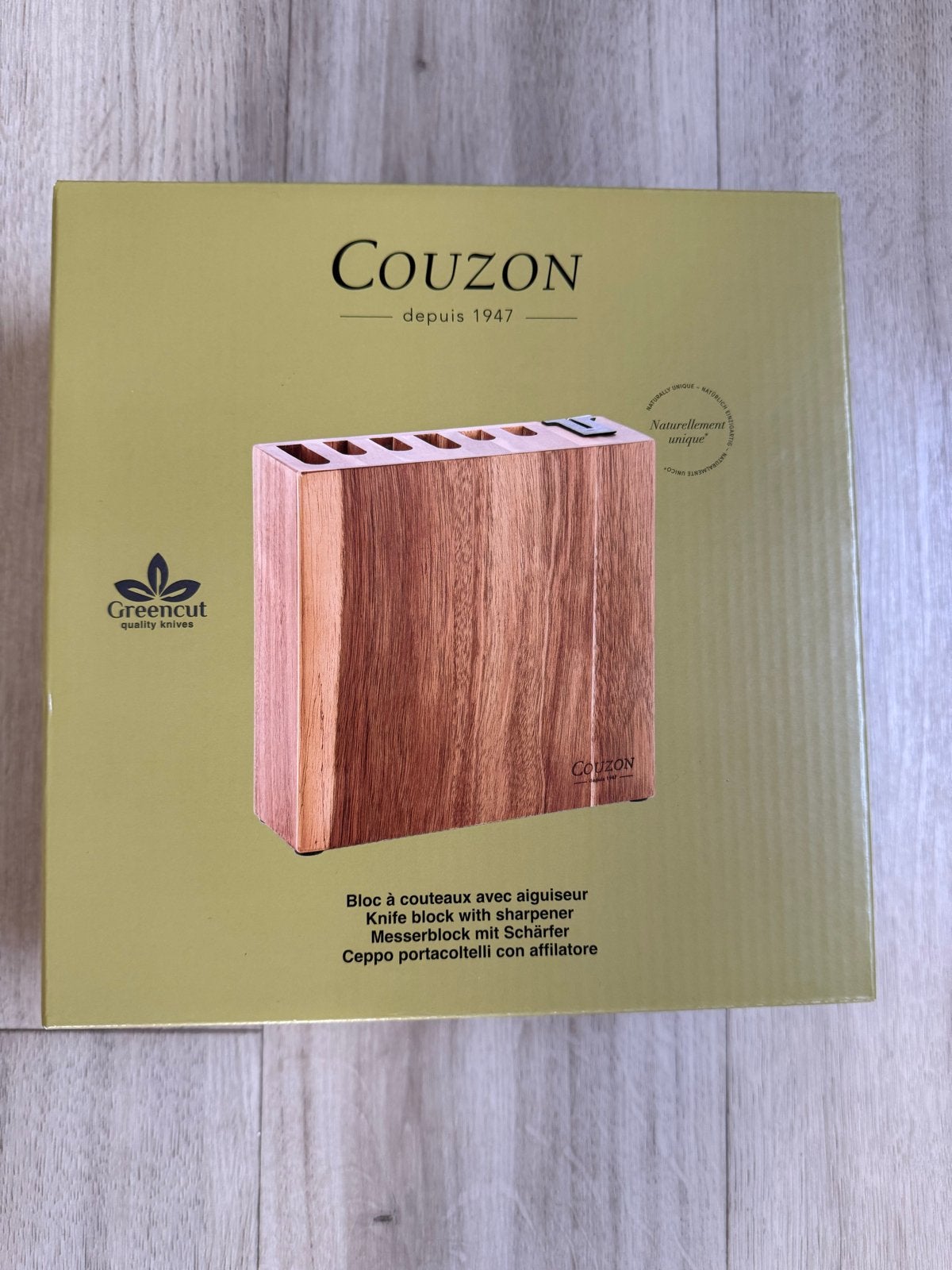 Couzon Messenblok met Slijper - Nieuw in Doos, Overige typen, Hout, Nieuw, Ophalen of Verzenden