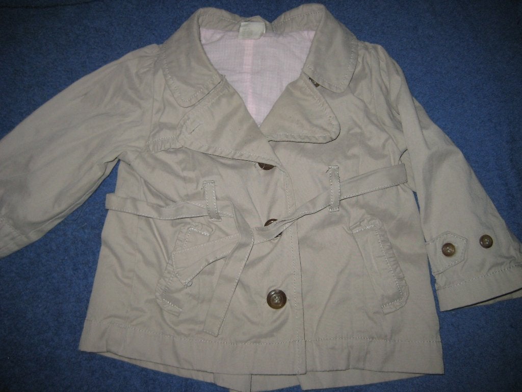 Beige mantel, 74, H+M, voor meisjes, Kinderen en Baby's, Babykleding | Maat 74, Ophalen of Verzenden, Zo goed als nieuw, Meisje
