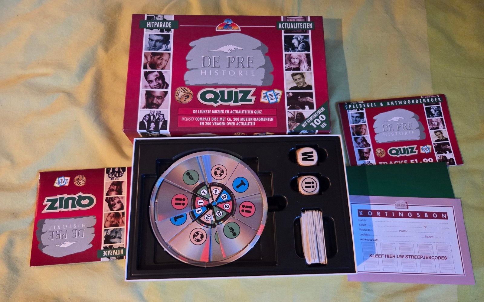 De Pre Historie Quiz - Muziek & Actualiteiten Bordspel, Vijf spelers of meer, Ophalen of Verzenden, Gebruikt, Onbekend