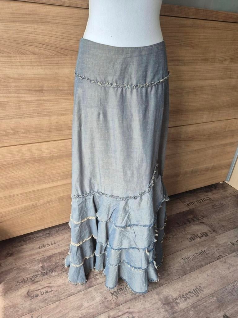 Stoere maxi jeans rok maxirok van Superstar - Maat 38, Maat 38/40 (M), Blauw, Ophalen of Verzenden, Gedragen