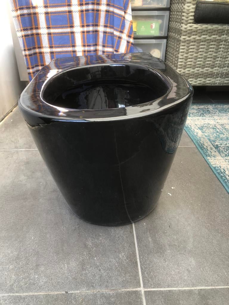 Hangende wc pot zwart met bril, Doe-het-zelf en Verbouw, Ophalen of Verzenden, Zo goed als nieuw, Toilet