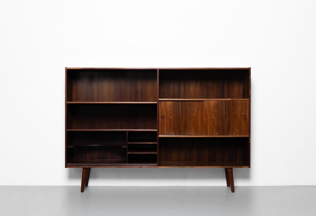 Vintage Deense boekenkast in palissander, Ophalen, Overige materialen, 100 tot 150 cm, 150 tot 200 cm