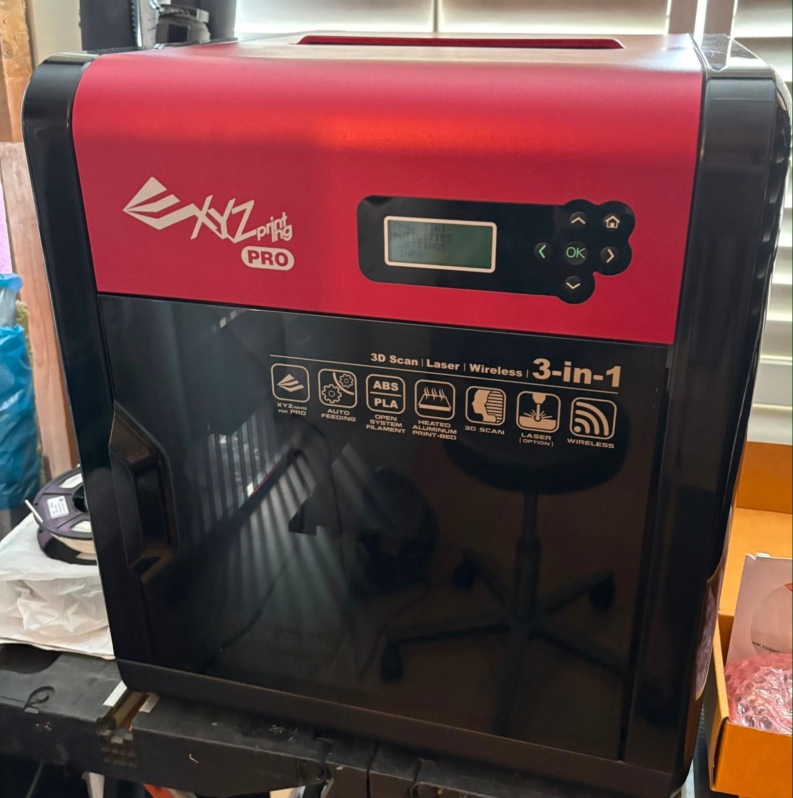 XYZprinting da Vinci 1.0 Pro 3-in-1 3D-printer, Ophalen, Ingebouwde Wi-Fi, Zo goed als nieuw, Filament
