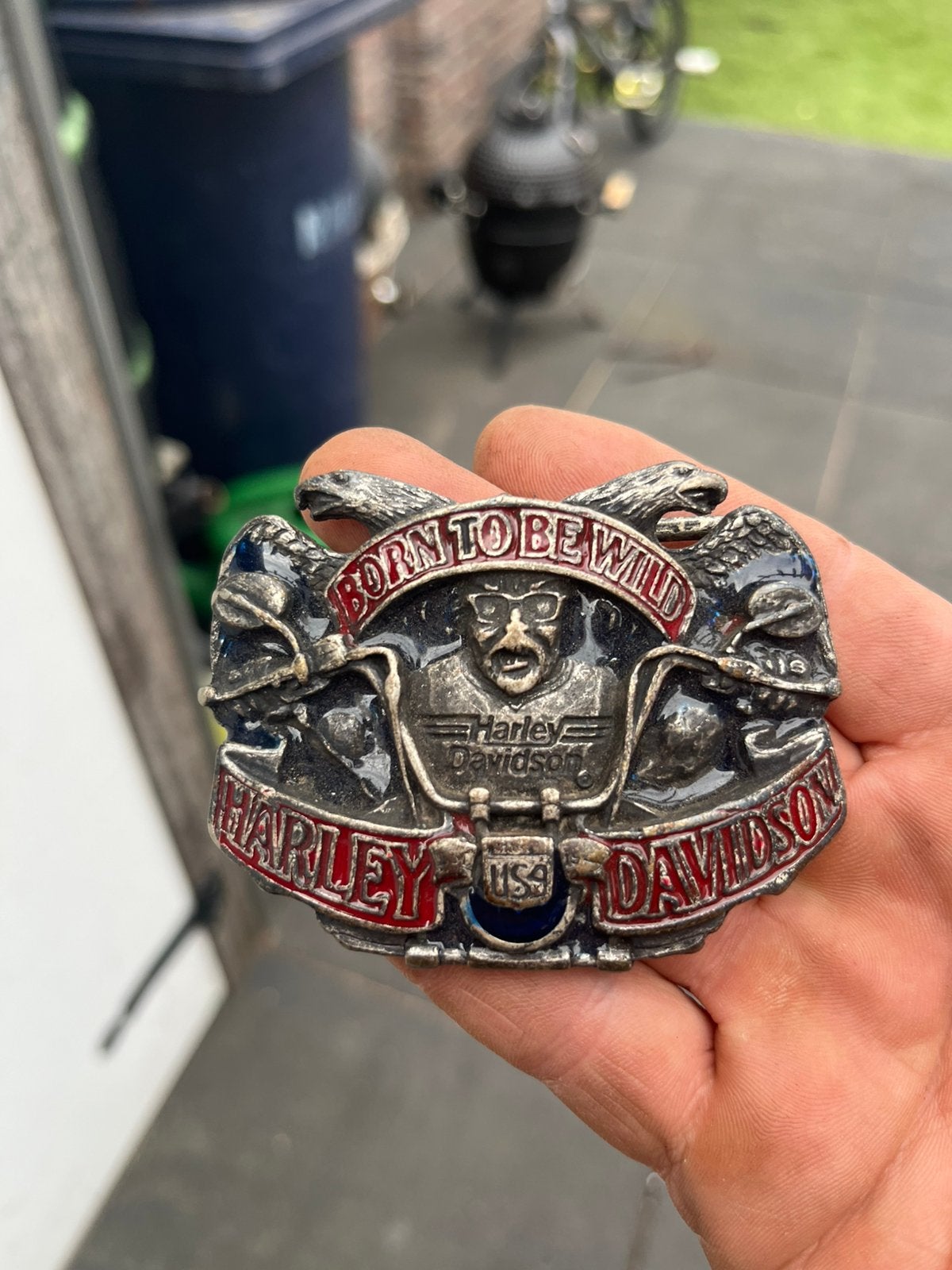 Riem gesp Harley Davidson, Ophalen of Verzenden, Gedragen, Zwart