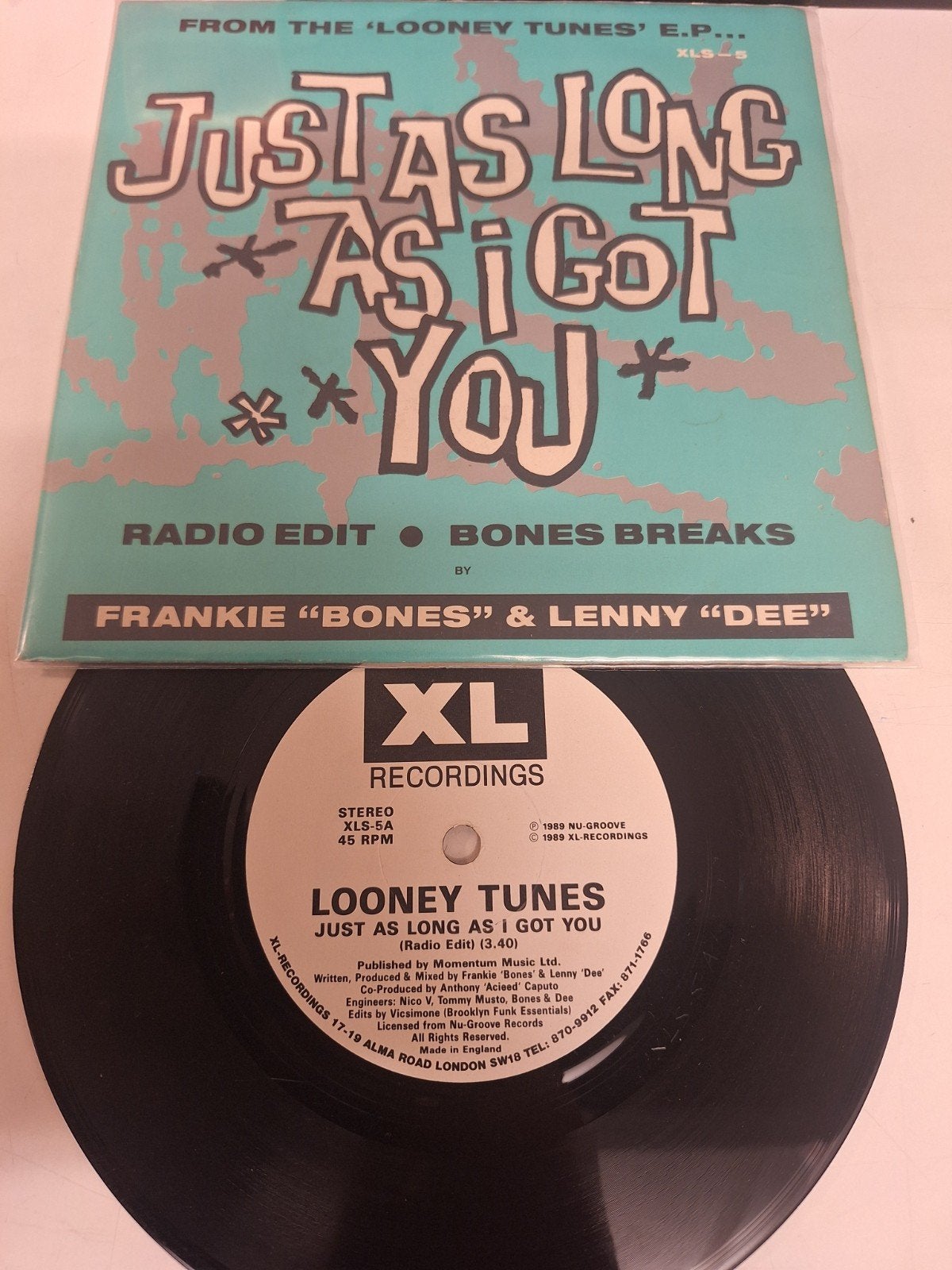 Frankie "Bones" & Lenny "Dee" - Just as long as I got you., Fotohoes, Verzenden, 7 inch, Dance en House