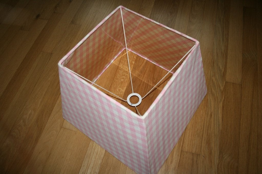 Roze-wit geruite lampenkap, Ophalen, Gebruikt, 25 tot 50 cm, Overige kleuren