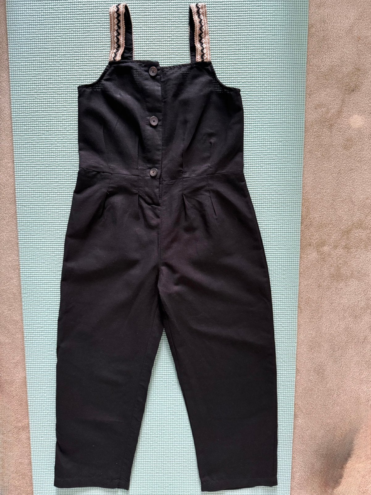 Zwarte linnen jumpsuit Zara kids maat 140 €10, Ophalen of Verzenden, Zo goed als nieuw, Meisje, Overige typen