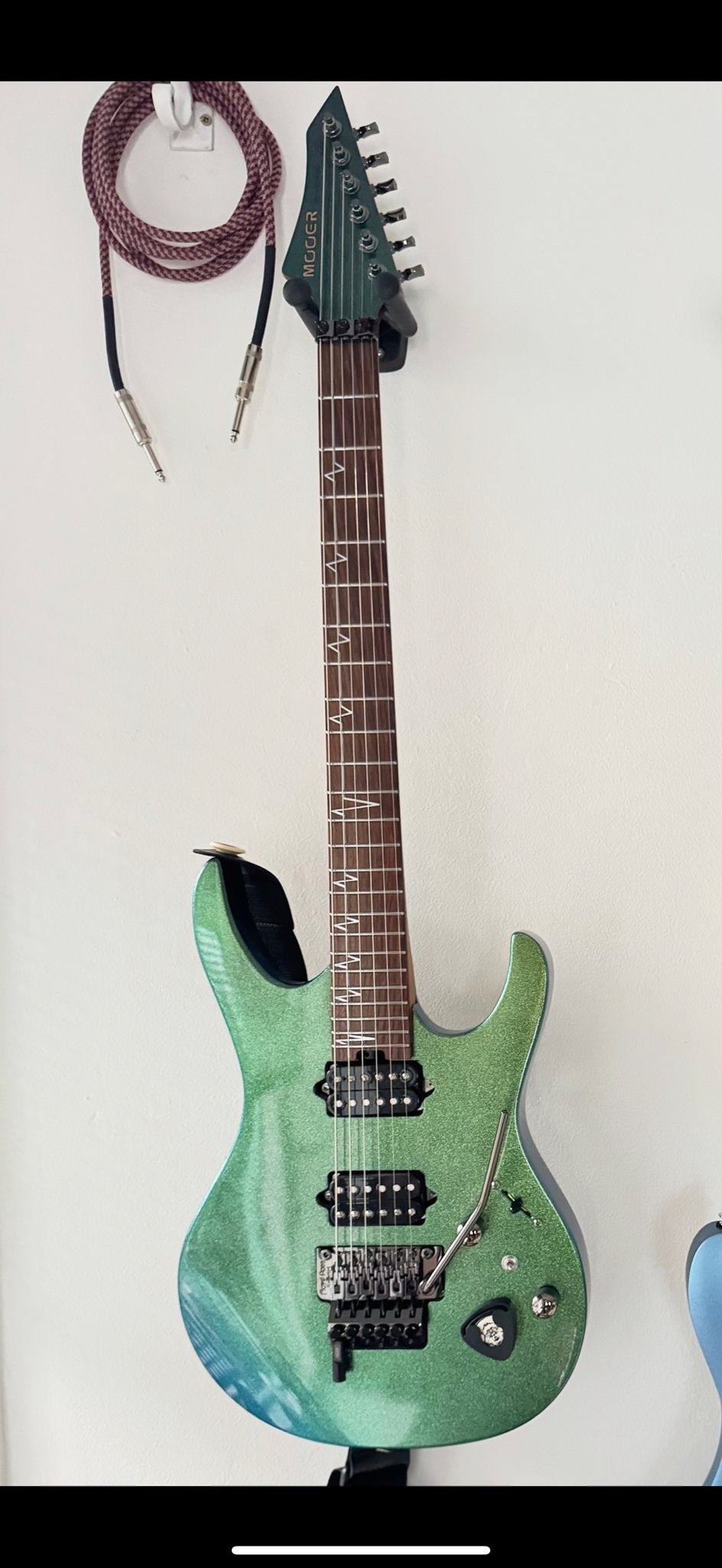 Mooer MMT100 FR Aurora Green met Floyd Rose en gigbag, Ophalen, Zo goed als nieuw, Solid body, Overige merken