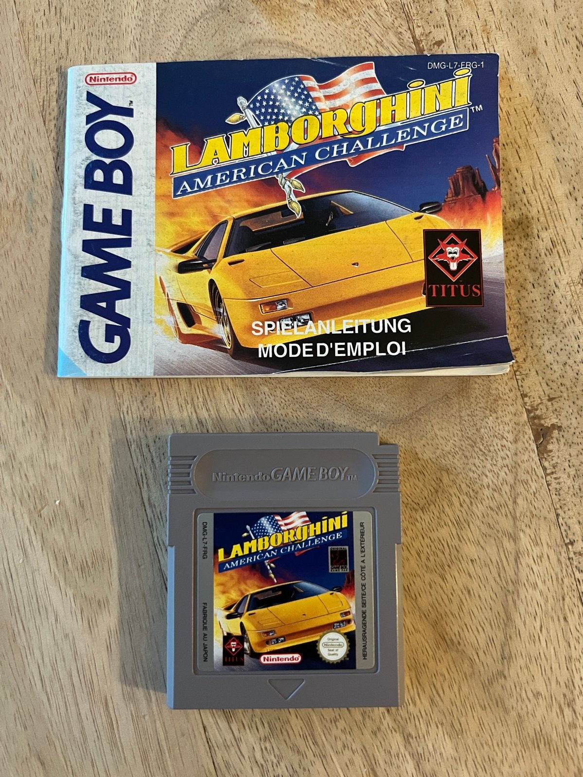 Lamborghini American Challenge Game Boy (DMG-L7-FRG-1), Gebruikt, 1 speler, Racen en Vliegen, Ophalen of Verzenden