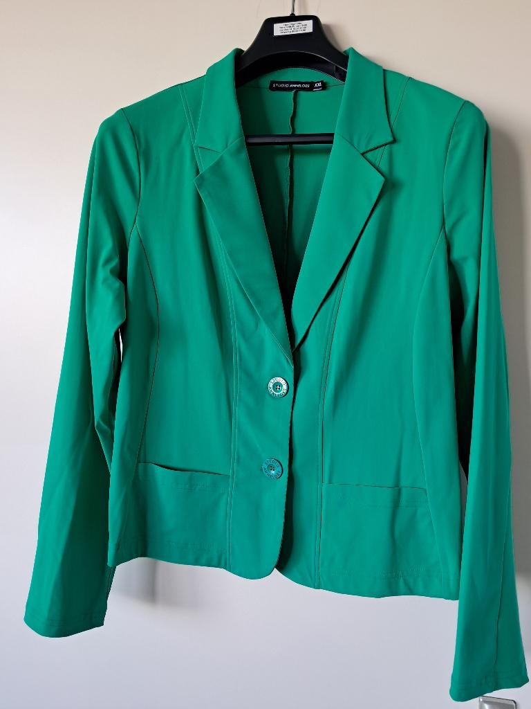 Travelstof blazer/ jasje Studio Anneloes XXL groen, Studio Anneloes, Maat 46/48 (XL) of groter, Ophalen of Verzenden, Zo goed als nieuw