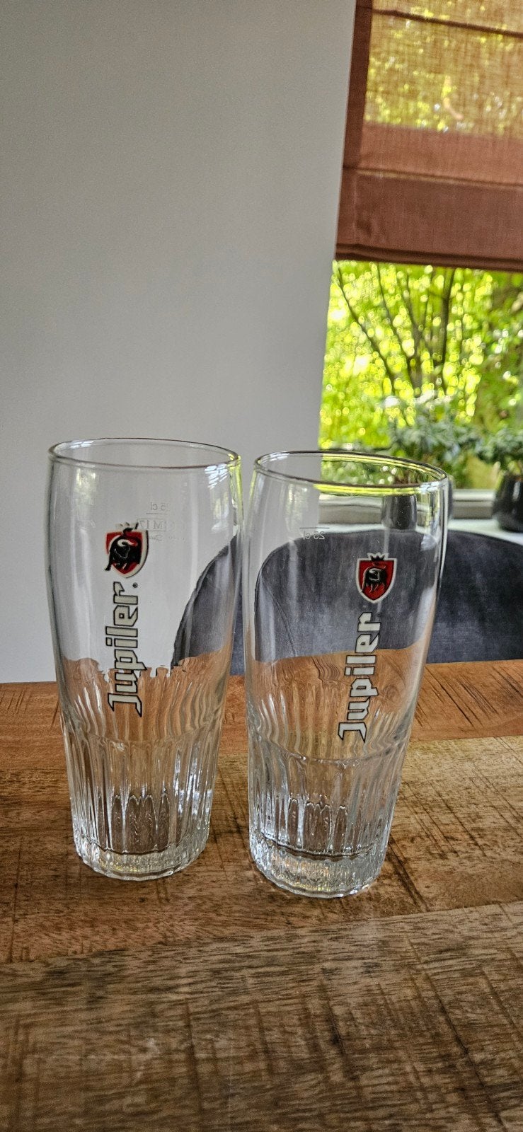 Set van 2 Jupiler bierglazen, Ophalen of Verzenden, Zo goed als nieuw, Overige merken, Glas
