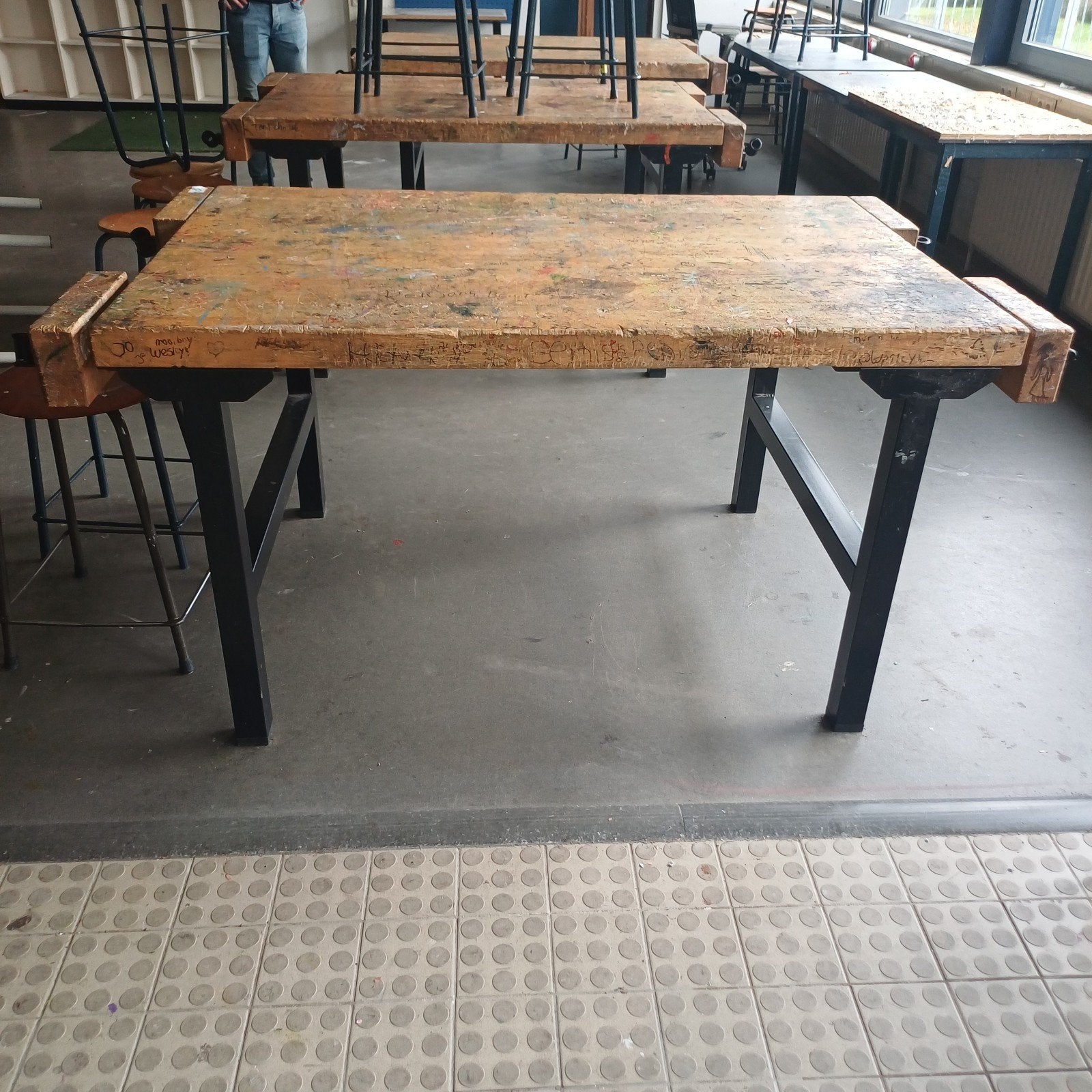 1 x vintage werkbank werkplaats tafel ( DE ALLERLAATSTE ), Doe-het-zelf en Verbouw, Ophalen, Gebruikt