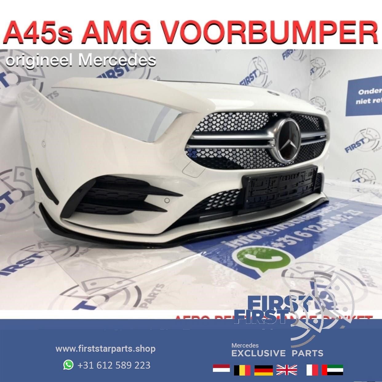 W177 V177 A KLASSE SEDAN 2021 A35 AMG VOORBUMPER WIT AERO PE, Gebruikt, -, Voor, Ophalen of Verzenden