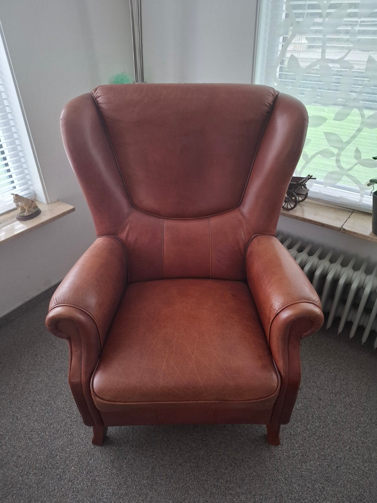 Twee lederen fauteuils - Gebruikt en in perfecte staat, Ophalen, Gebruikt, Leer