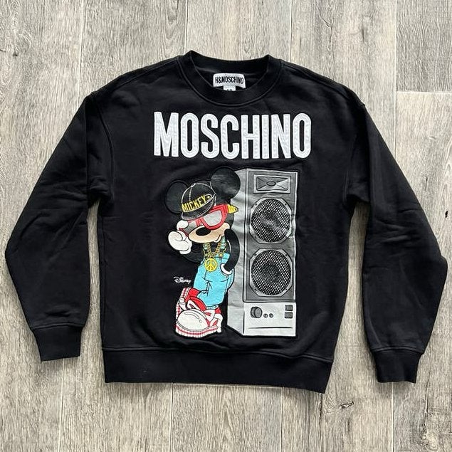 H&M x Moschino Mickey Mouse trui - maat xs, Ophalen of Verzenden, Zo goed als nieuw, Maat 46 (S) of kleiner, Zwart