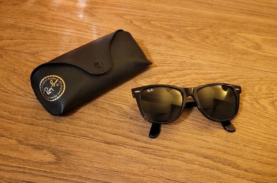 Ray-Ban Classic Wayfarer zonnebril, Ophalen of Verzenden, Zo goed als nieuw, Bruin, Ray-Ban