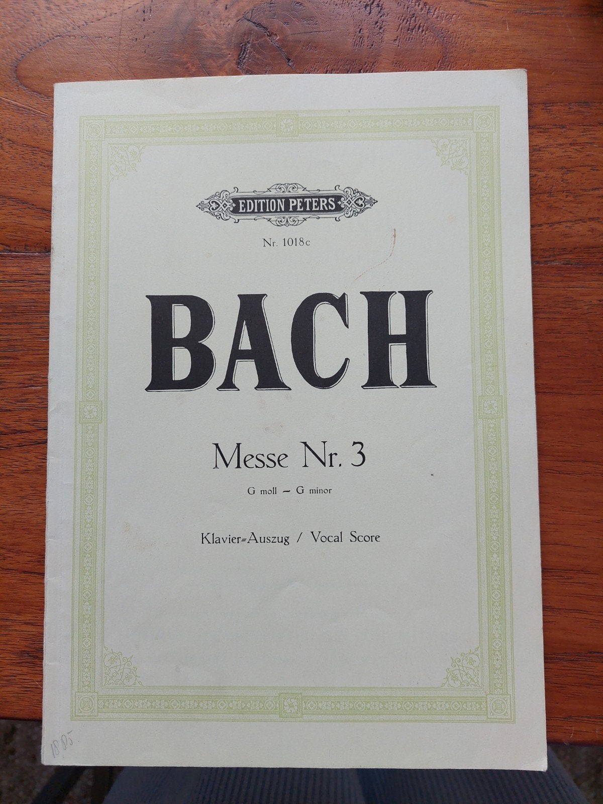 J.S. Bach - Messe G-Moll (Messe Nr. 3) - Koorpartituur, Gebruikt, Klassiek, Ophalen of Verzenden, Koor