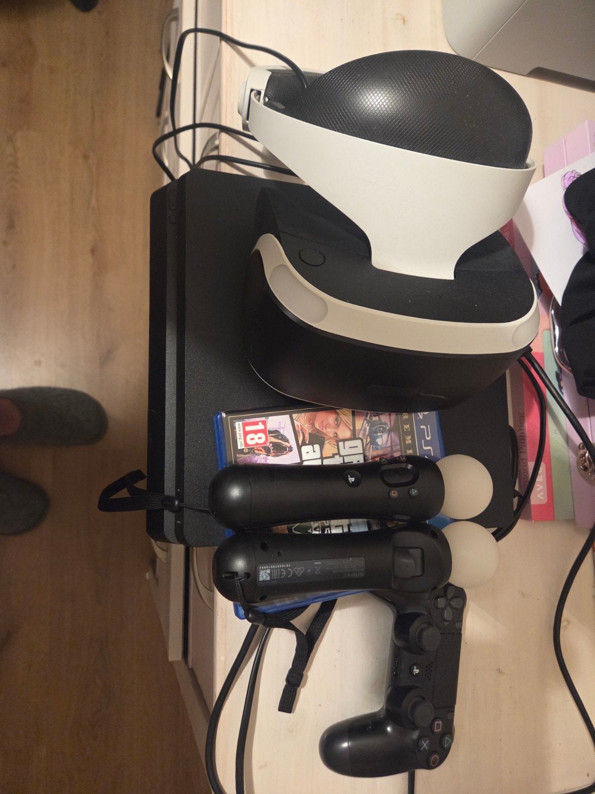 PlayStation 4 Slim met PS VR, controllers en games, Spelcomputers en Games, Ophalen of Verzenden, Met 3 controllers of meer, Slim
