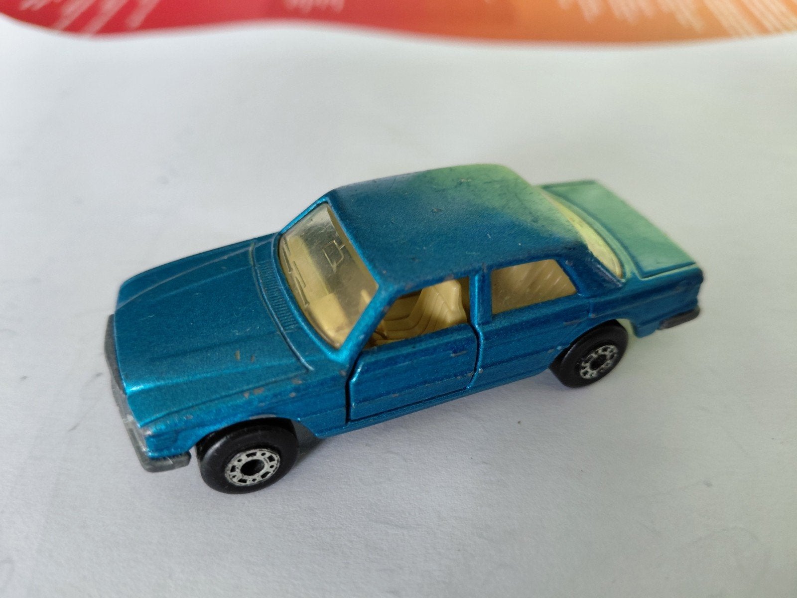 Matchbox Mercedes Benz 450 SEL 1979 - Blauw, Ophalen of Verzenden, Gebruikt