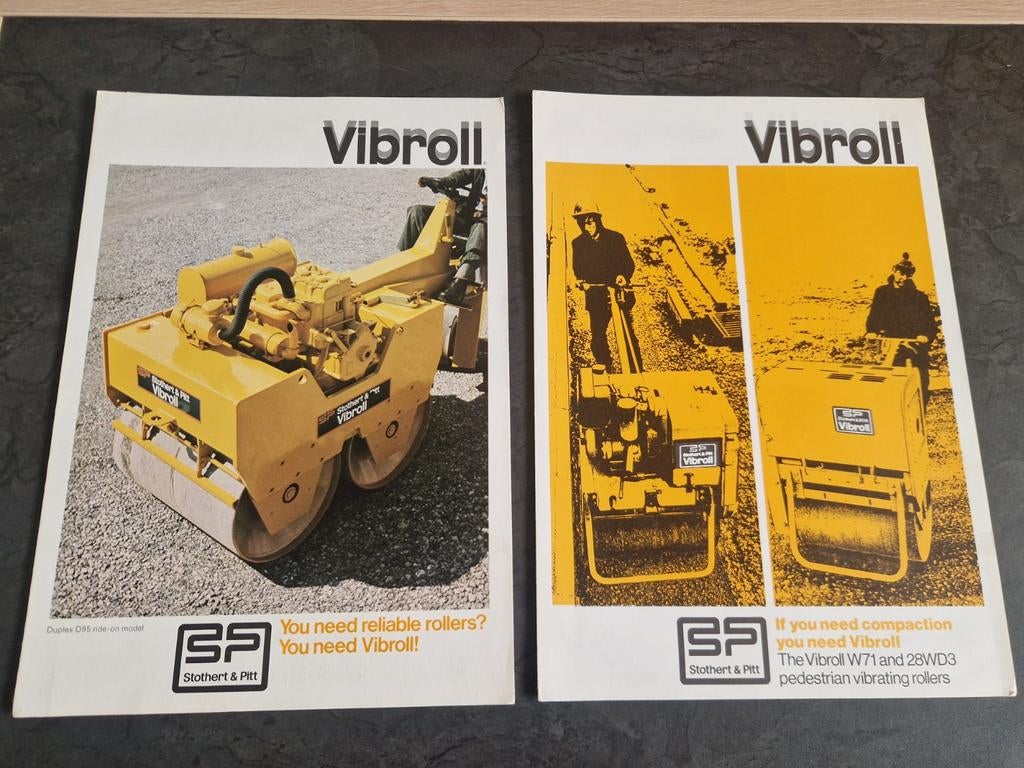 Vibroll Rollers Folders - 2 stuks - 1974 & 1975, Ophalen of Verzenden, Gelezen, Stothert & Pitt, Folder