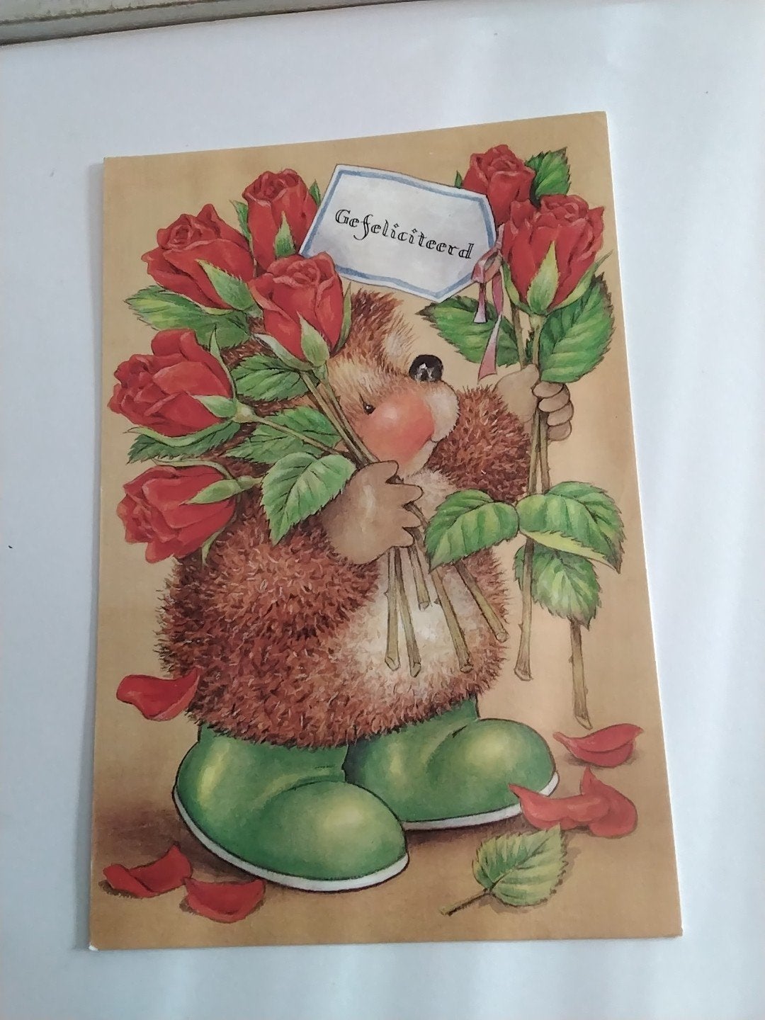 Vintage Country Companions ansichtkaart - Egel met rozen, Ophalen of Verzenden, 1980 tot heden, Gelopen
