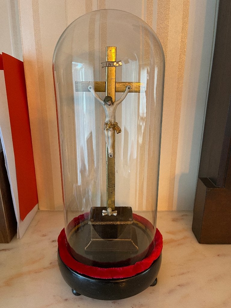 Kleine, zeldzame antieke stolp met crucifix, Antiek en Kunst, Ophalen
