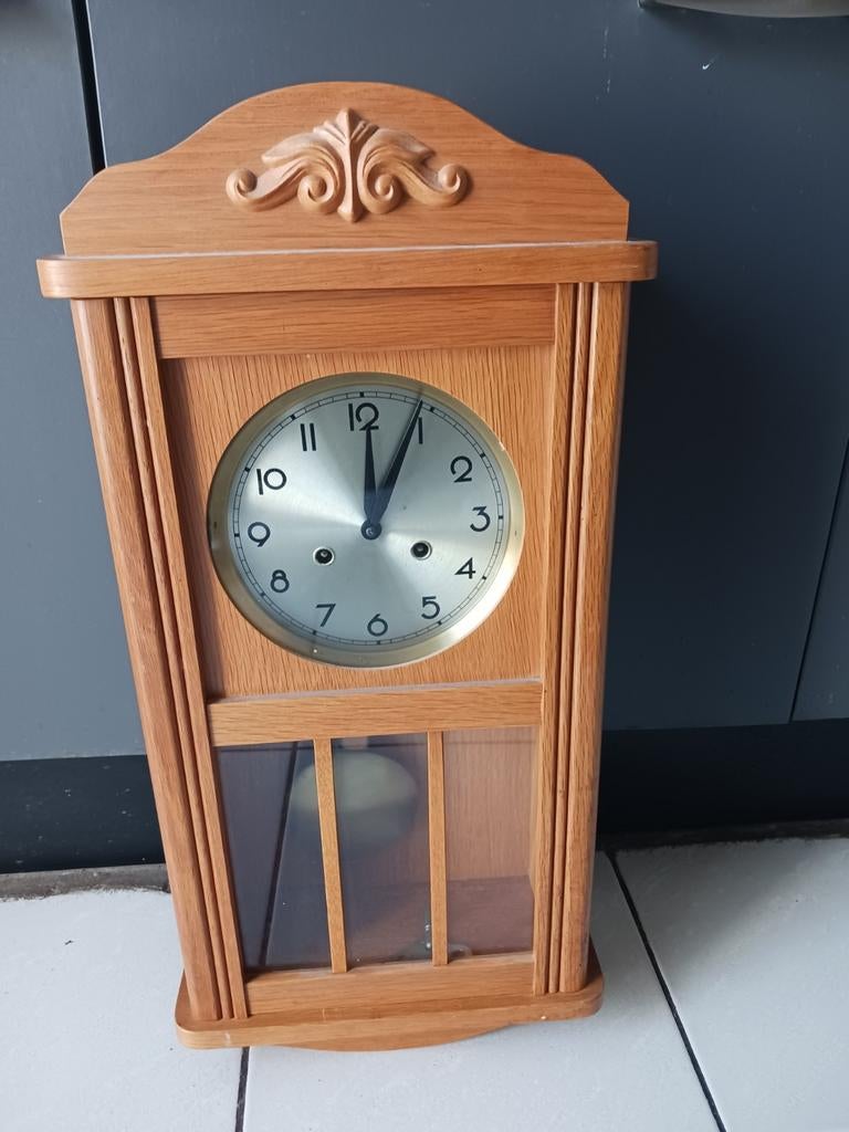 Eikenhouten Kolok Klok met Uurslag - Perfect Werkend, Antiek en Kunst, Ophalen of Verzenden