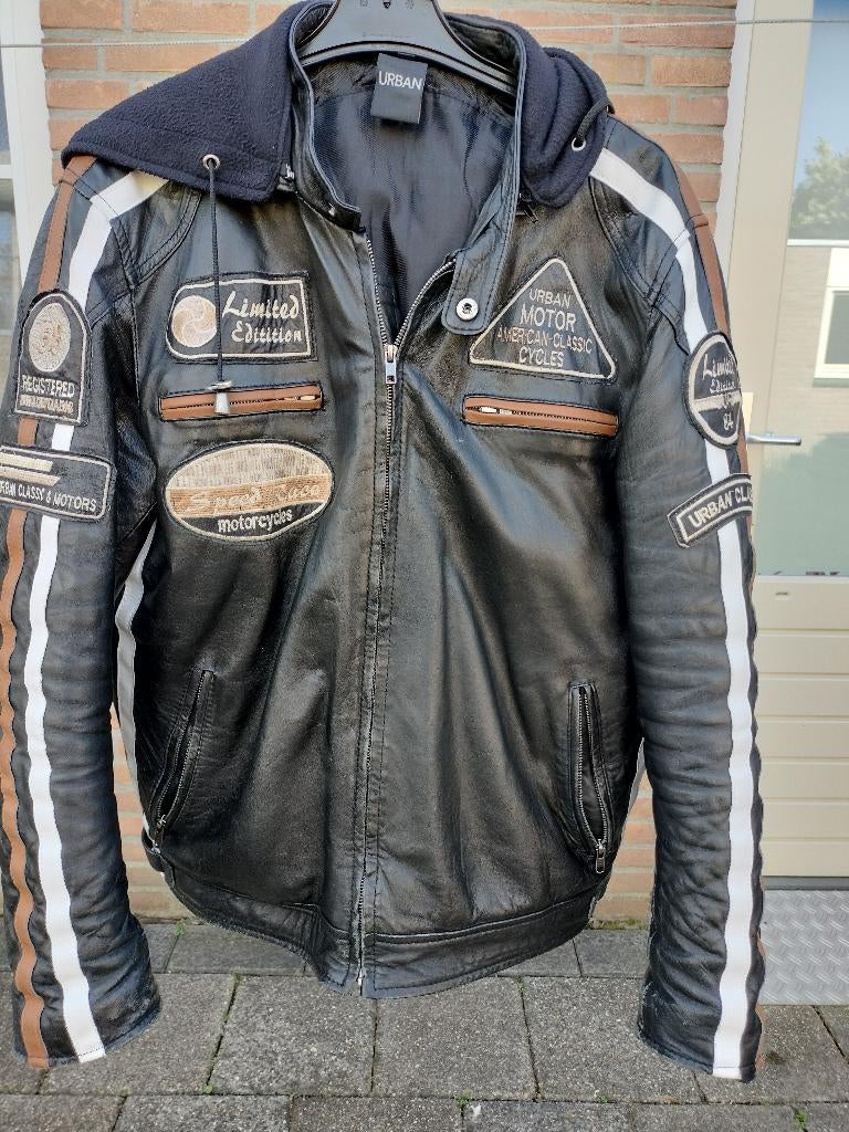 leren jas, Kleding | Heren, Jassen | Winter, Ophalen, Maat 52/54 (L), Bruin, Gedragen