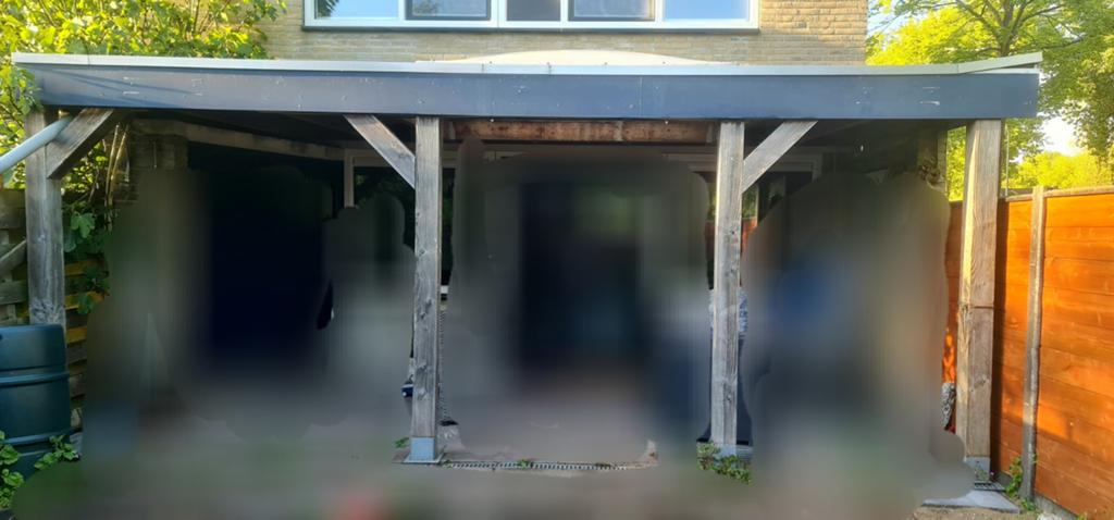 Houten overkapping 600 x 300 cm met ventilerende lichtkoepel, Tuin en Terras, Overkappingen, Ophalen, Gebruikt, Veranda