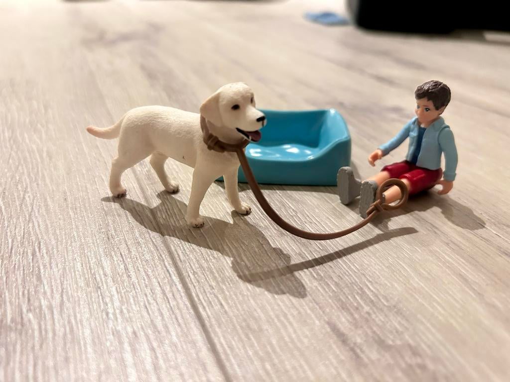 Schleich Farm Jongen met labrador (42478), Ophalen of Verzenden, Zo goed als nieuw, Jongen of Meisje