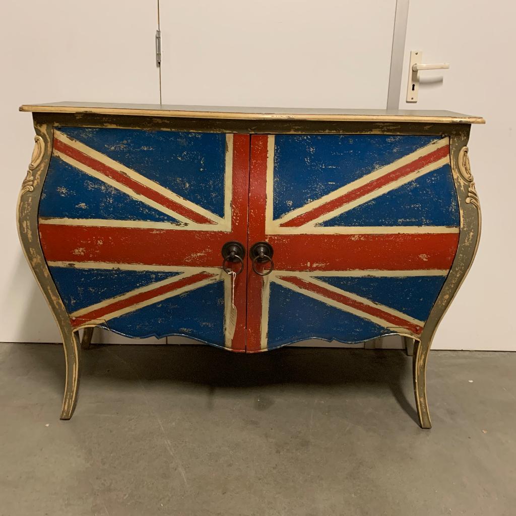 Union Jack Dressoir / commode - massief mahonie -TTM Wonen, TTM Wonen, Meubels – (Perzische) Tapijten en Woonaccessoires, 100 tot 150 cm