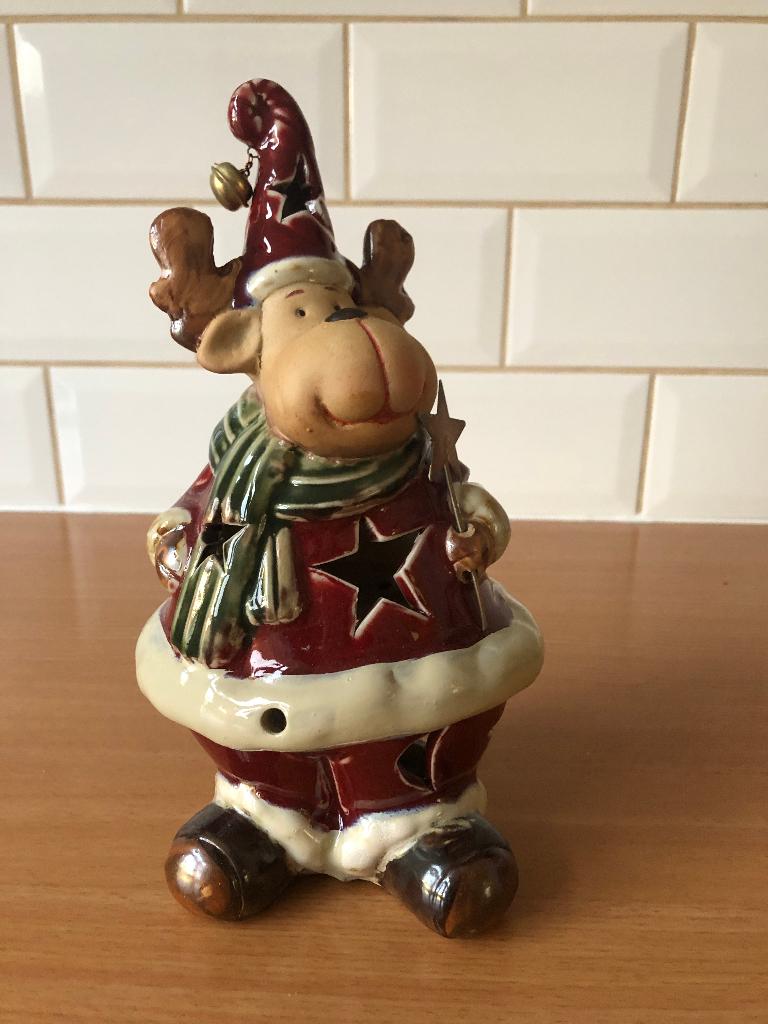 Windlicht rendier kerst 25 cm, Ophalen of Verzenden, Zo goed als nieuw