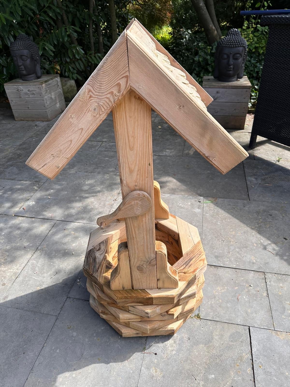 Houten sierwaterput  /waterput / wensput, Ophalen, Gebruikt, Hout, Overige typen
