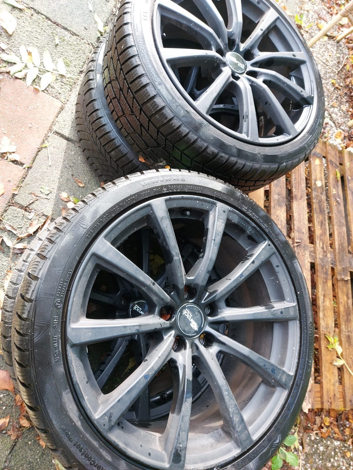 Brock Alu 20 inch velgen met Continental winterbanden, Auto-onderdelen, Gebruikt, Banden en Velgen, 20 inch, Winterbanden
