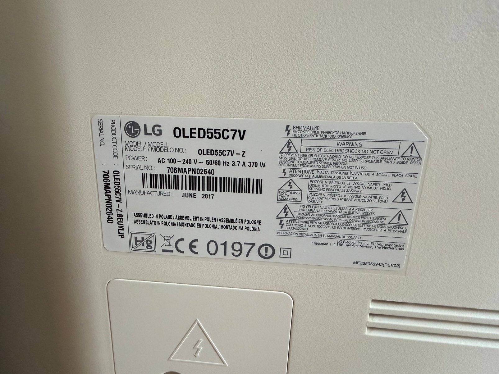 LG Oled tv 55inch  55c7v, Ophalen, Gebruikt, 100 cm of meer, 4k (UHD)