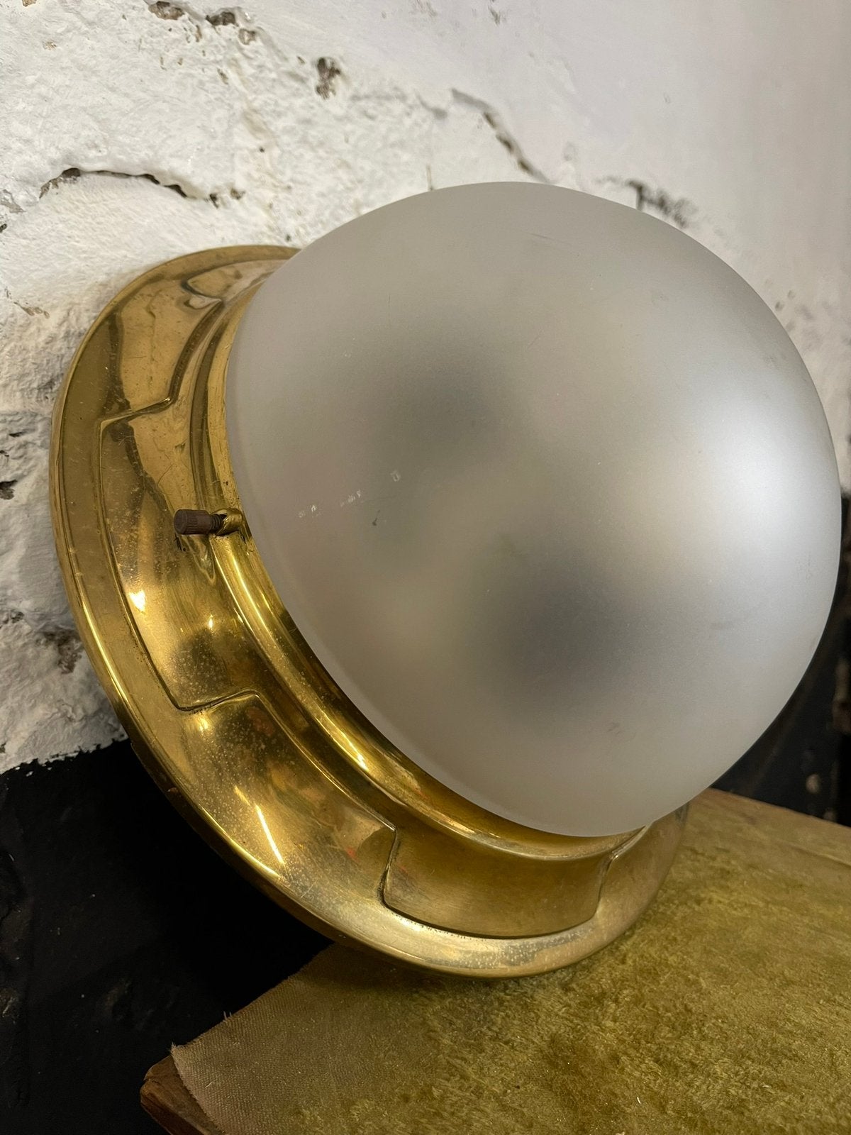 Vintage italiaanse 60’s art deco stijl Mod Dep Lamp Art, Gebruikt, Vintage, Ophalen of Verzenden, Glas
