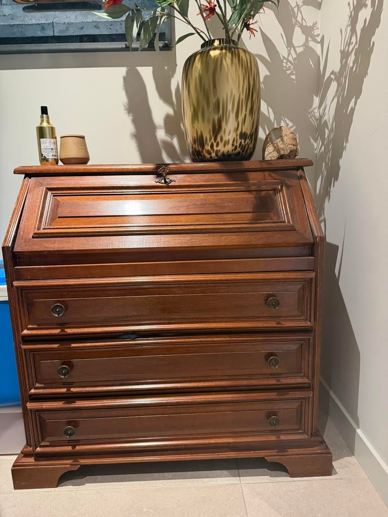 Antiek secretaire bureau met lades - H90xB90xD40 cm, Ophalen of Verzenden, Gebruikt, Frans