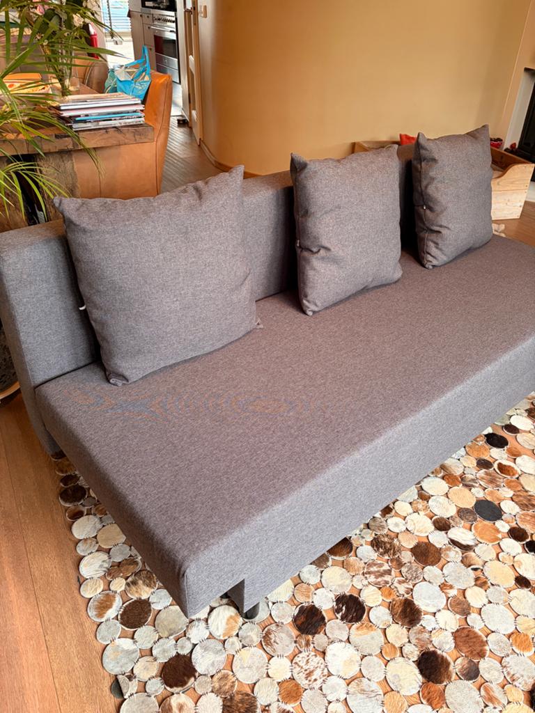 IKEA ASARUM Slaapbank - Grijs, Zo goed als nieuw, Huis en Inrichting, Slaapkamer | Slaapbanken, Ophalen, Tweepersoons, Zo goed als nieuw
