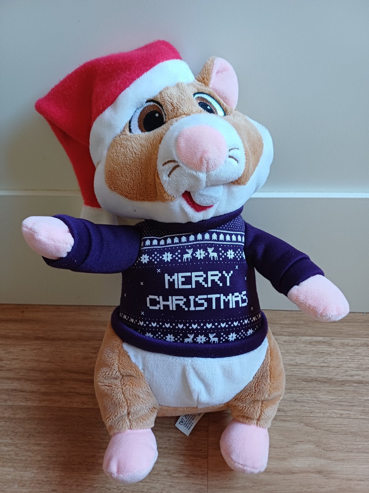 hamster AH kerst merry christmas paarse trui, Ophalen of Verzenden