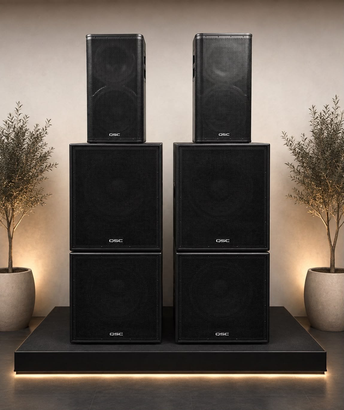 QSC HPR181i Subwoofers en HPR122i Topkasten - Complete Set, Ophalen, Gebruikt, Overige merken