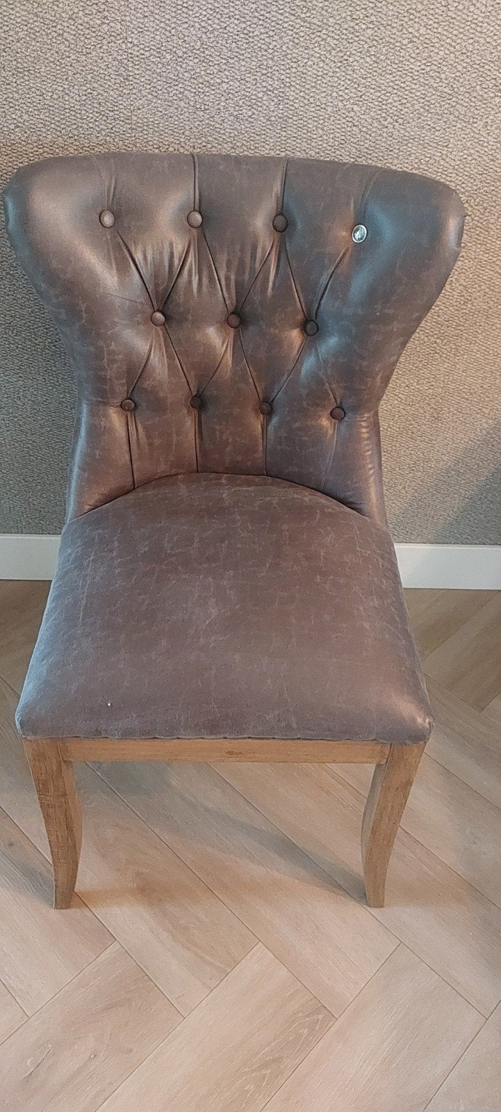 2 Riviera Maison eetkamerstoelen, Huis en Inrichting, Ophalen, Gebruikt, Twee, Bruin