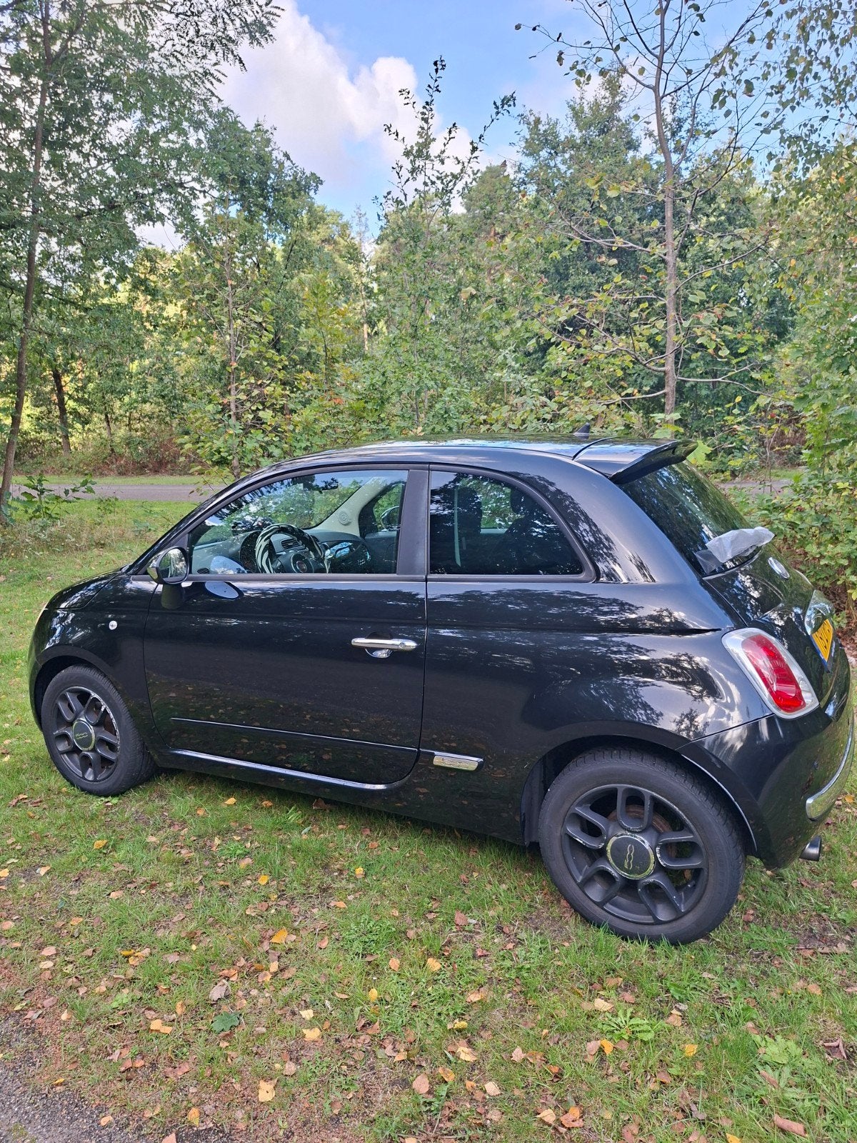 Fiat 500 1.2 C 2008 Zwart, Auto's, Voorwielaandrijving, 1242 cc, 4 cilinders, 840 kg