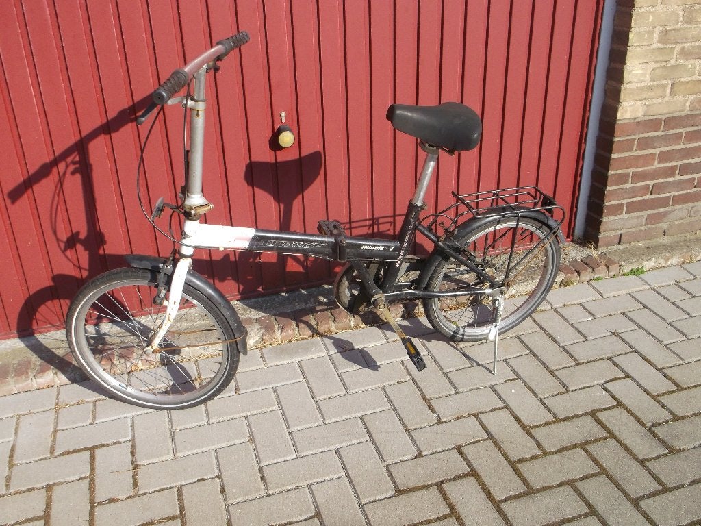 Dunlop vouwfiets, Fietsen en Brommers, Fietsen | Vouwfietsen, Gebruikt, 16 tot 18 inch, Deels opvouwbaar, Velgrem, Ophalen